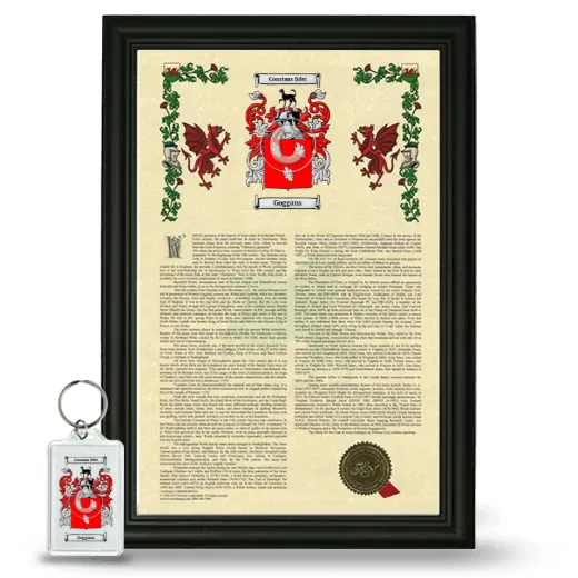 Goggans Framed Armorial History and Keychain - Black