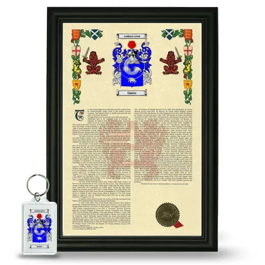 Goose Framed Armorial History and Keychain - Black