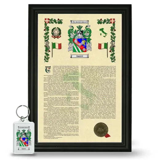 Goretti Framed Armorial History and Keychain - Black