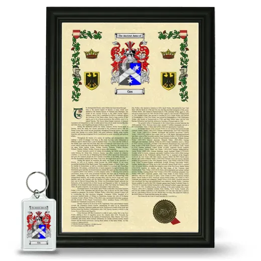 Gos Framed Armorial History and Keychain - Black