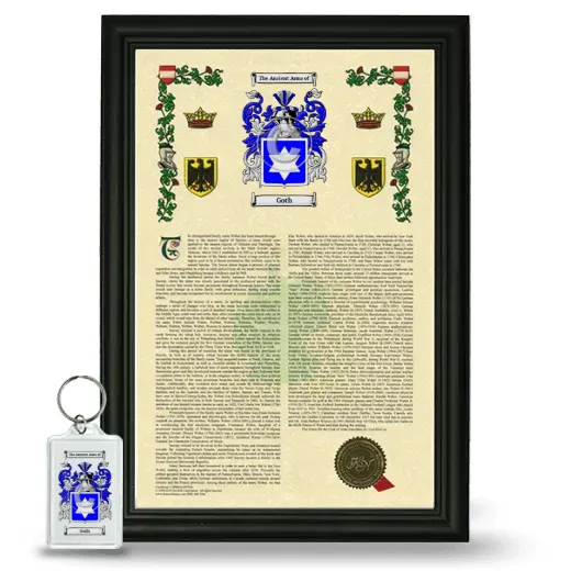 Goth Framed Armorial History and Keychain - Black