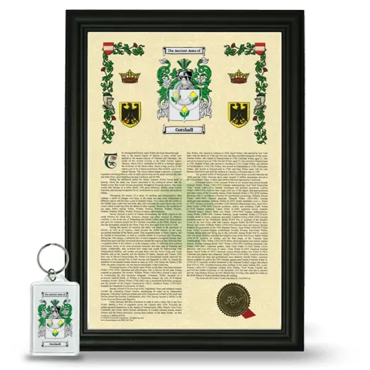 Gotshall Framed Armorial History and Keychain - Black