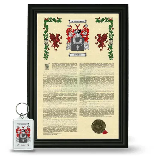 Gounter Framed Armorial History and Keychain - Black