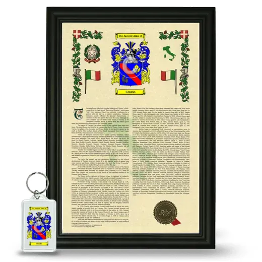 Grazio Framed Armorial History and Keychain - Black