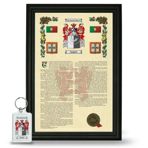 Gregorio Framed Armorial History and Keychain - Black