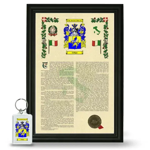 Griego Framed Armorial History and Keychain - Black