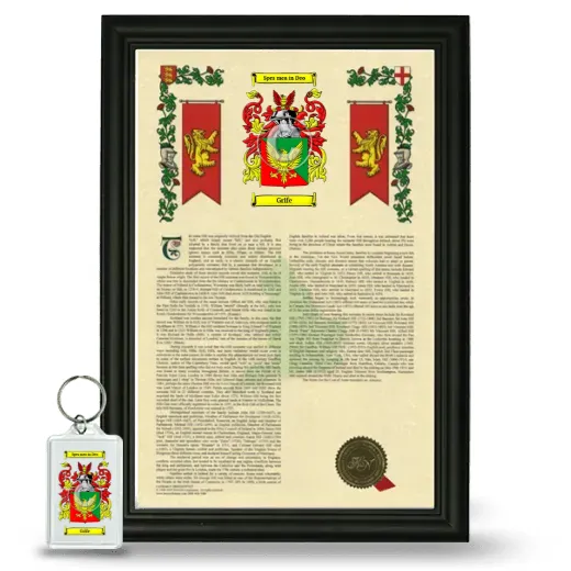 Grife Framed Armorial History and Keychain - Black