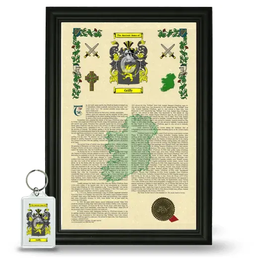 Griffy Framed Armorial History and Keychain - Black