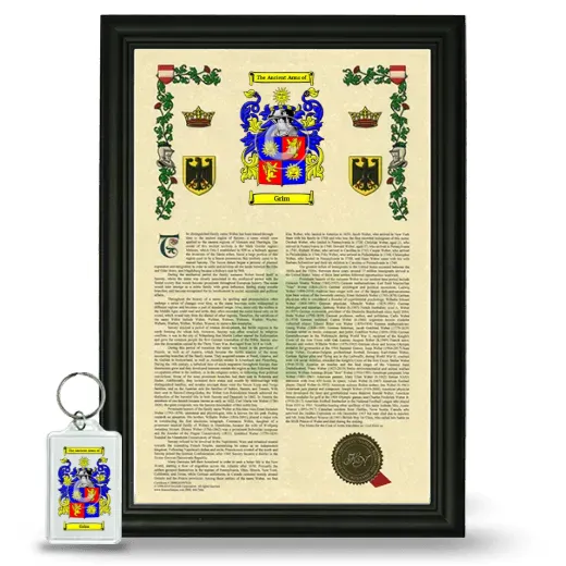 Grim Framed Armorial History and Keychain - Black