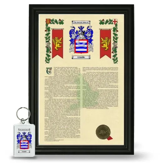 Grimble Framed Armorial History and Keychain - Black