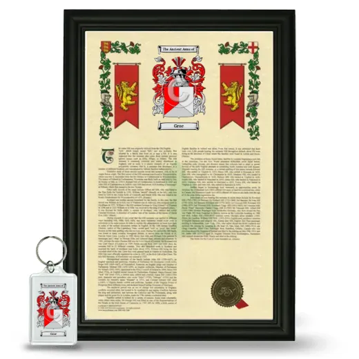 Grue Framed Armorial History and Keychain - Black