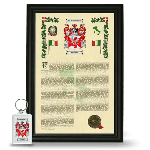Guidone Framed Armorial History and Keychain - Black