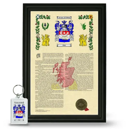 Gun Framed Armorial History and Keychain - Black
