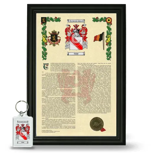 Gune Framed Armorial History and Keychain - Black
