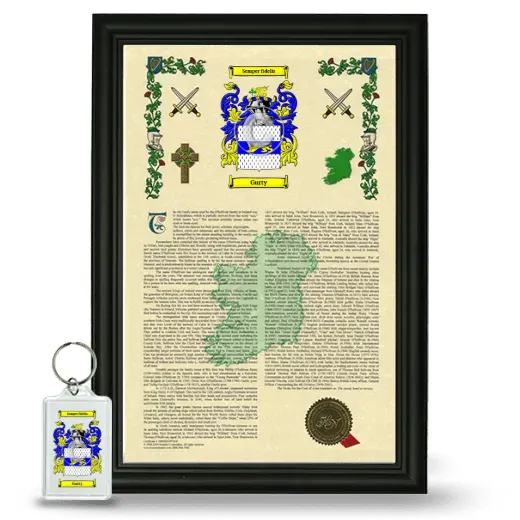Gurty Framed Armorial History and Keychain - Black