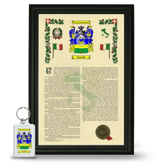 Guzzardo Framed Armorial History and Keychain - Black
