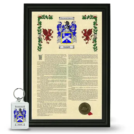 Gwyneth Framed Armorial History and Keychain - Black