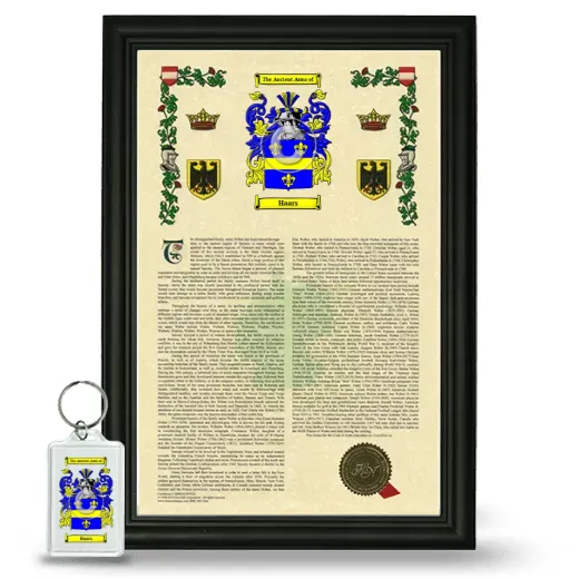 Haars Framed Armorial History and Keychain - Black