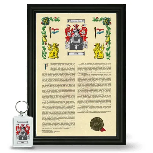 Hack Framed Armorial History and Keychain - Black