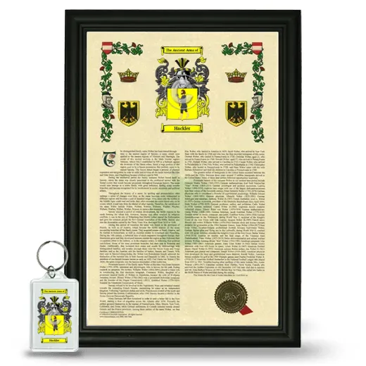 Hackler Framed Armorial History and Keychain - Black