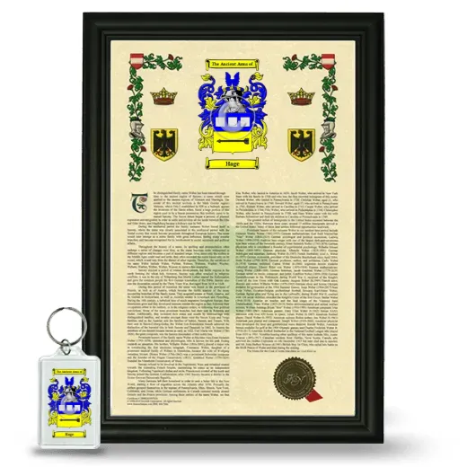Hage Framed Armorial History and Keychain - Black