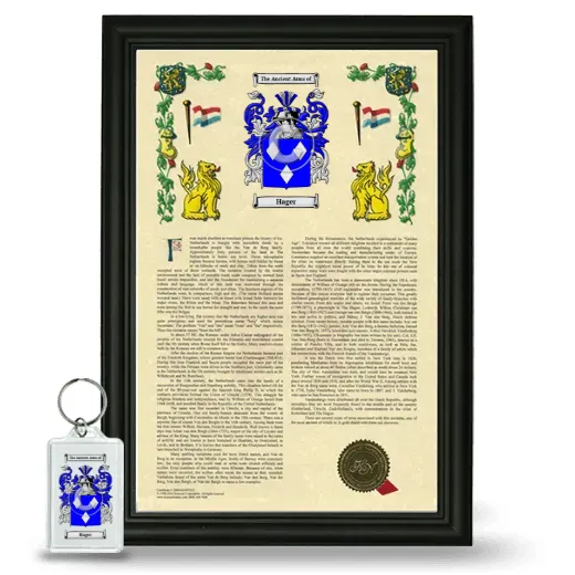Hager Framed Armorial History and Keychain - Black