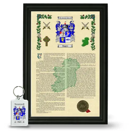 Haggen Framed Armorial History and Keychain - Black