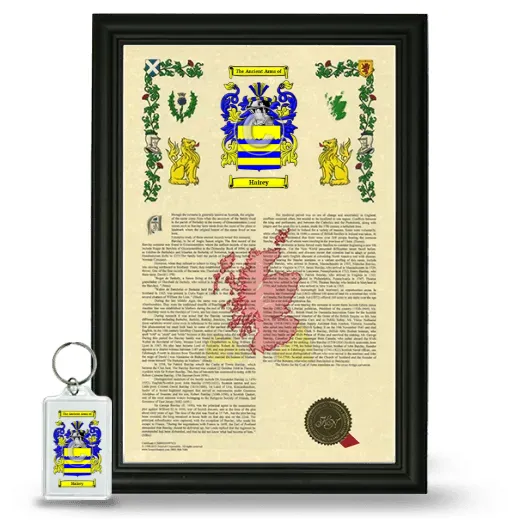 Hairey Framed Armorial History and Keychain - Black