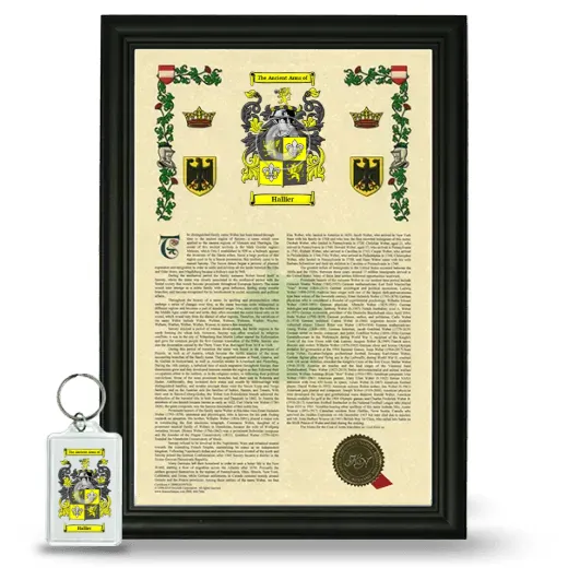 Hallier Framed Armorial History and Keychain - Black