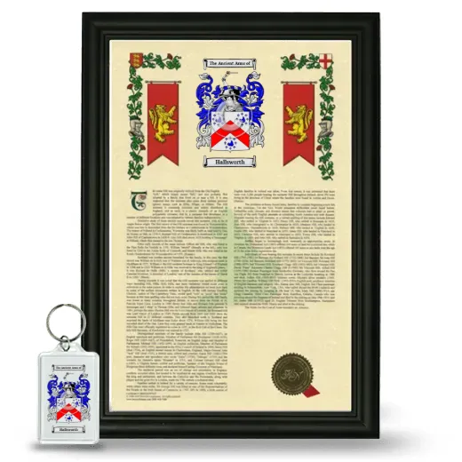Hallsworth Framed Armorial History and Keychain - Black