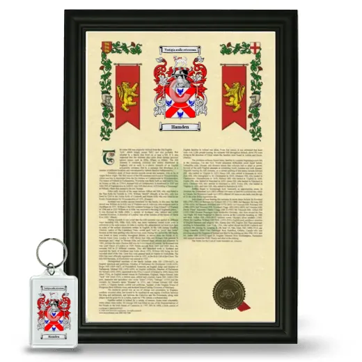 Hamden Framed Armorial History and Keychain - Black
