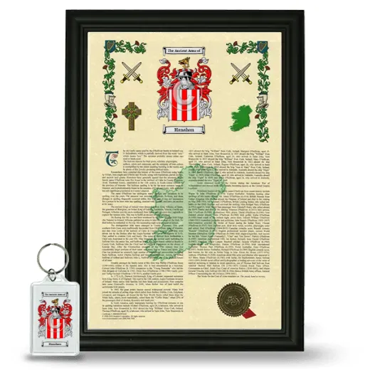 Hanahan Framed Armorial History and Keychain - Black