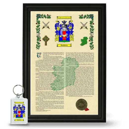 Hanberry Framed Armorial History and Keychain - Black