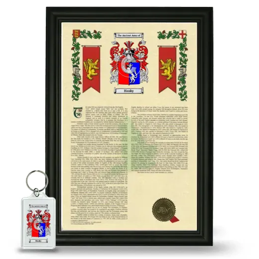 Hanky Framed Armorial History and Keychain - Black