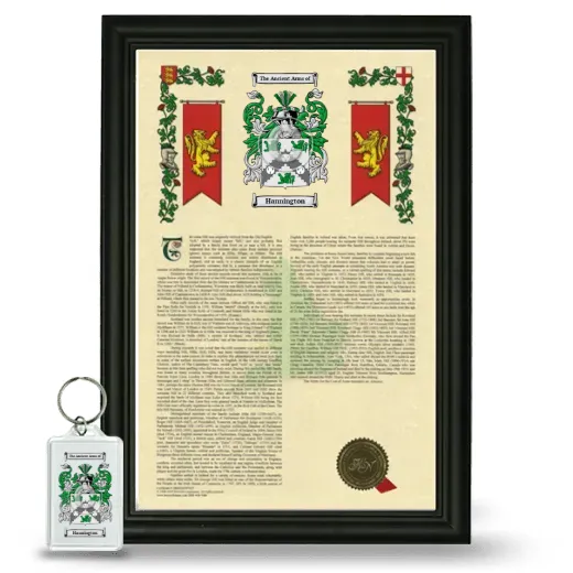 Hannington Framed Armorial History and Keychain - Black