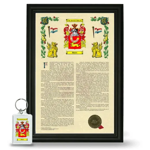 Hases Framed Armorial History and Keychain - Black