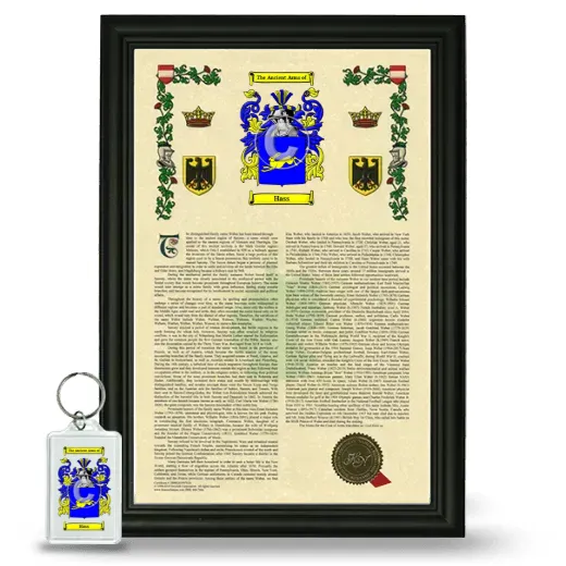 Hass Framed Armorial History and Keychain - Black