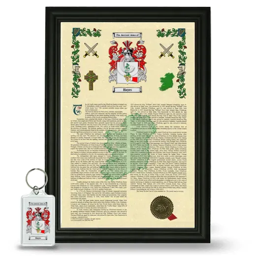 Hayes Framed Armorial History and Keychain - Black