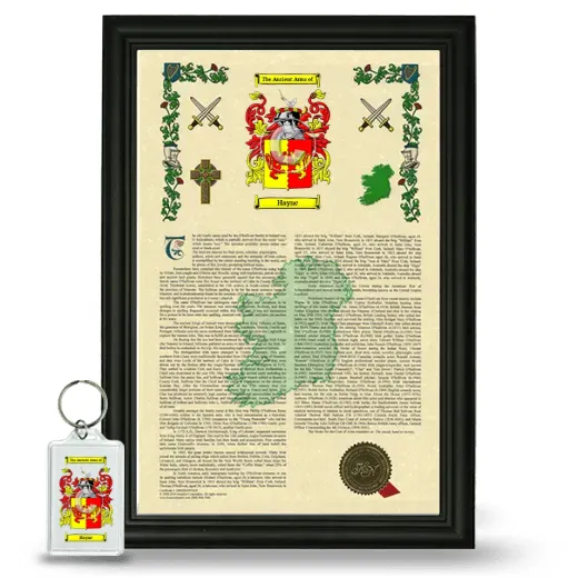 Hayne Framed Armorial History and Keychain - Black