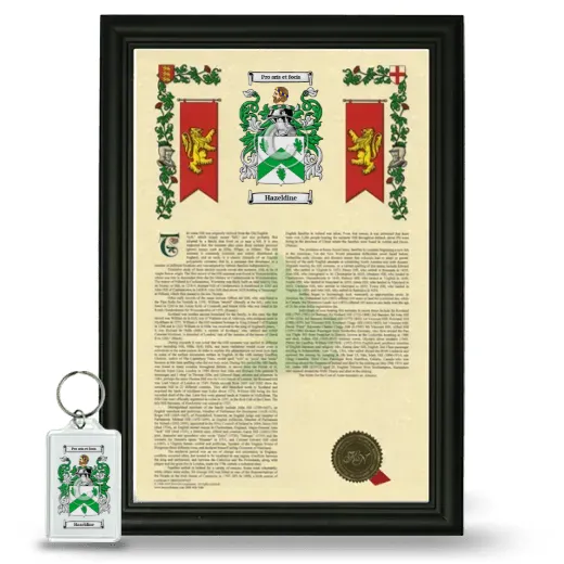 Hazeldine Framed Armorial History and Keychain - Black