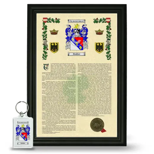 Heafner Framed Armorial History and Keychain - Black