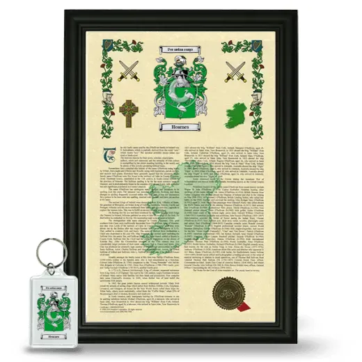 Hearnes Framed Armorial History and Keychain - Black