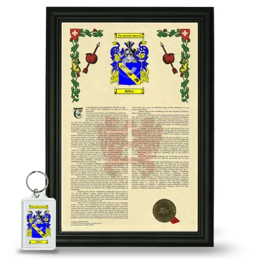 Heben Framed Armorial History and Keychain - Black