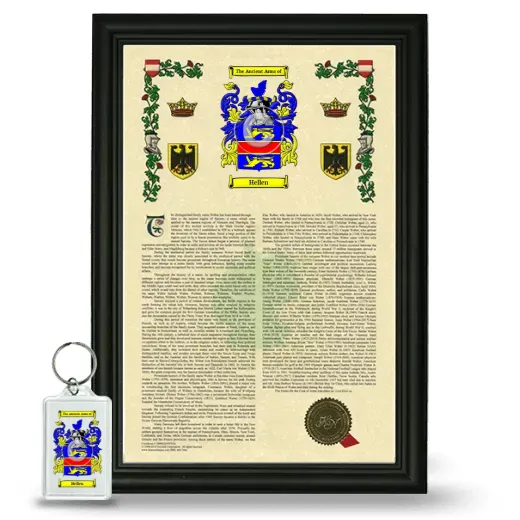 Hellen Framed Armorial History and Keychain - Black