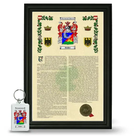Henkes Framed Armorial History and Keychain - Black