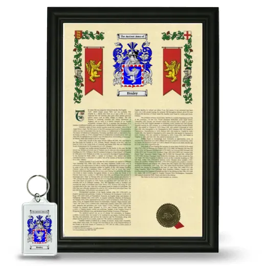Henley Framed Armorial History and Keychain - Black