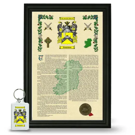 Henneman Framed Armorial History and Keychain - Black