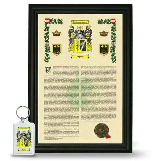 Hepner Framed Armorial History and Keychain - Black