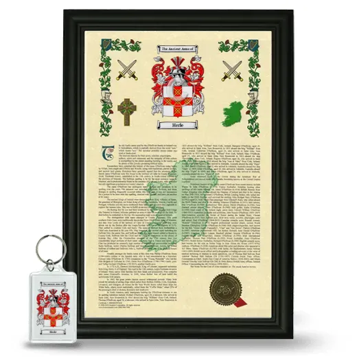 Herle Framed Armorial History and Keychain - Black