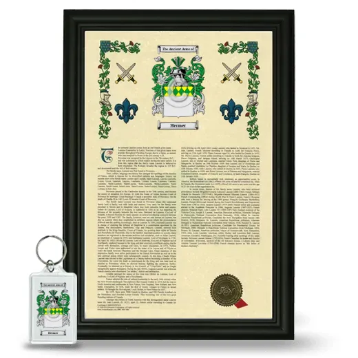 Hermer Framed Armorial History and Keychain - Black